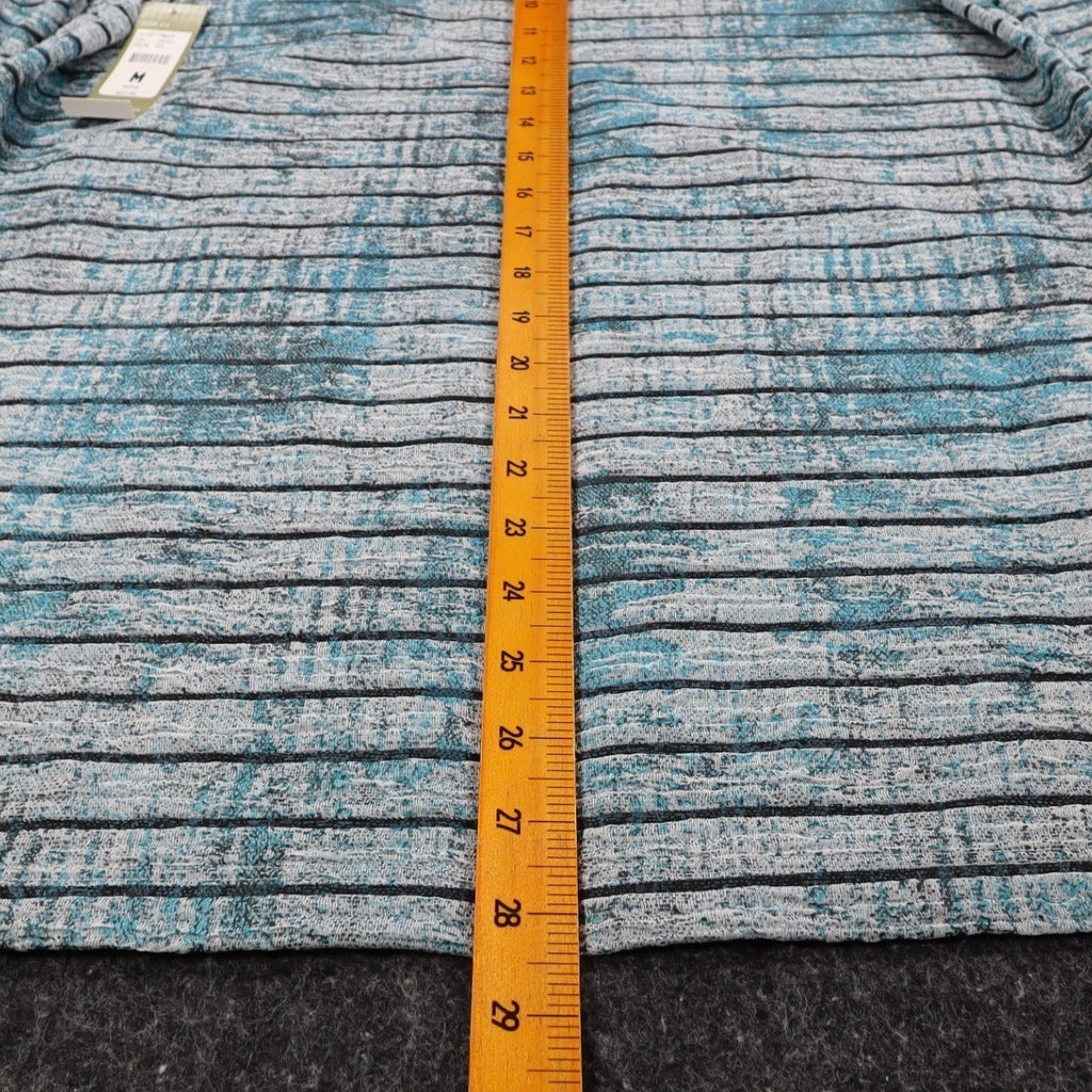 Erin London Top Womens Medium NWT Blue Grey Striped Textured Long Sleeve 78229 - take2supply