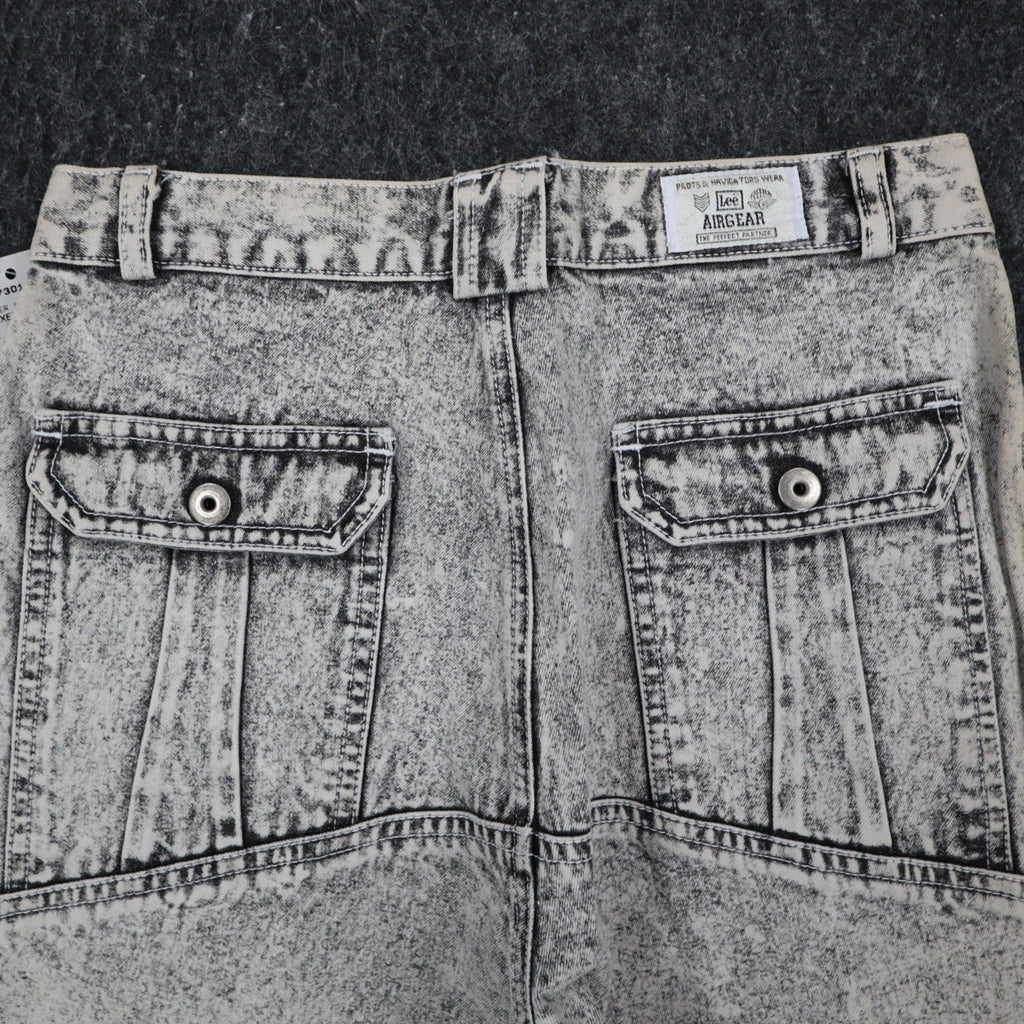 Lee Trekker Shorts Boys 14 Vintage 90s Acid Wash Black Cotton Relaxed Fit NWT - take2supply