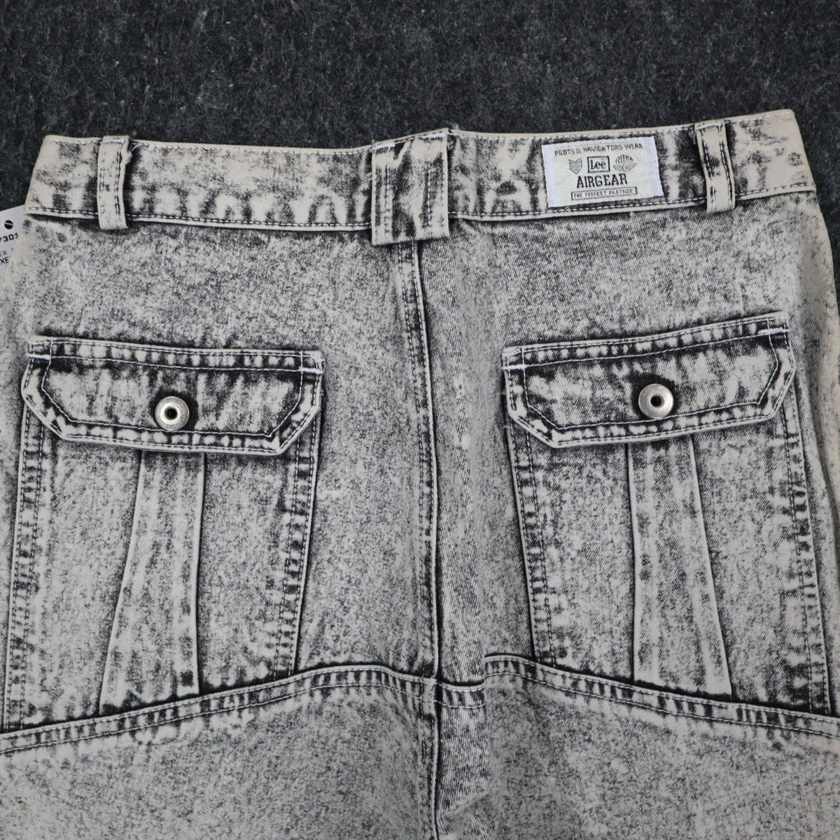 Lee Trekker Shorts Boys 14 Vintage 90s Acid Wash Black Cotton Relaxed Fit NWT - take2supply