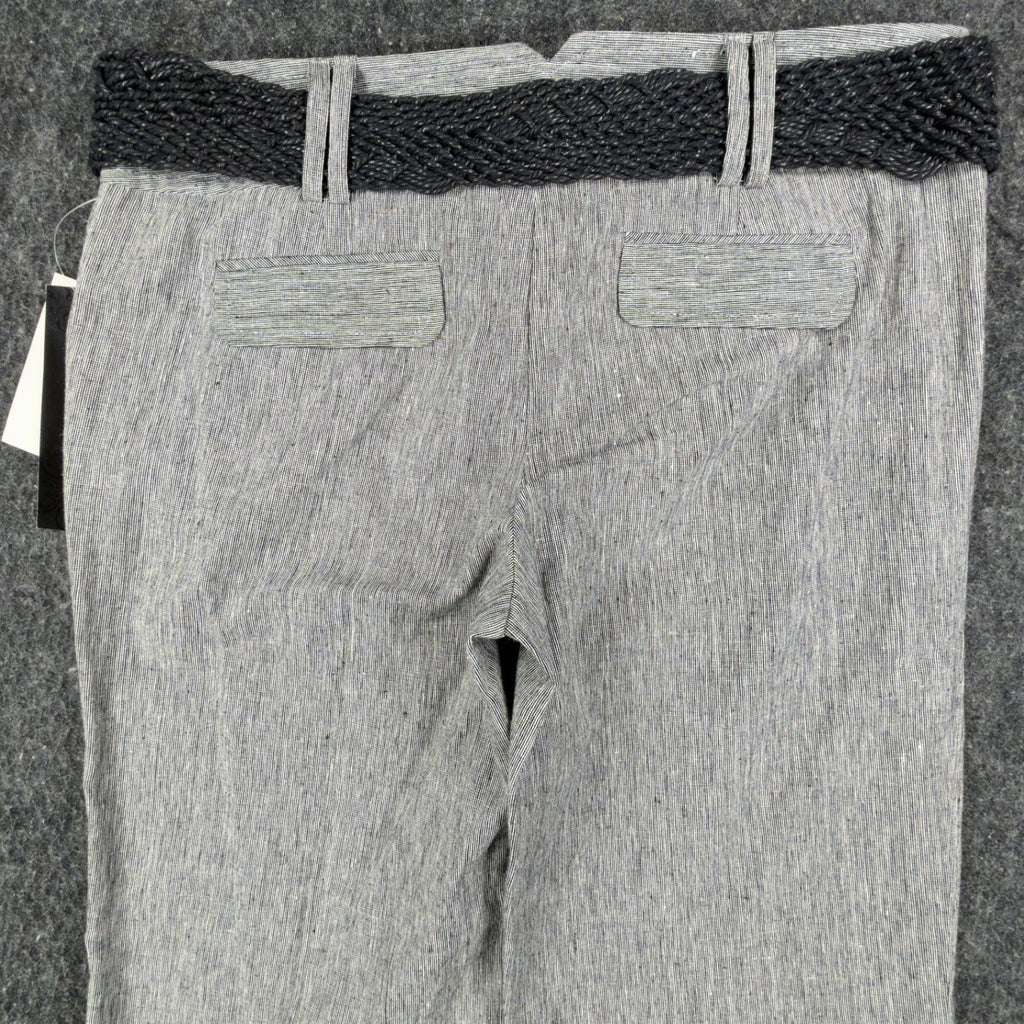 my michelle Y2K Wide Leg Trousers Womens 9 Gray Linen Cotton NWT C704 - take2supply