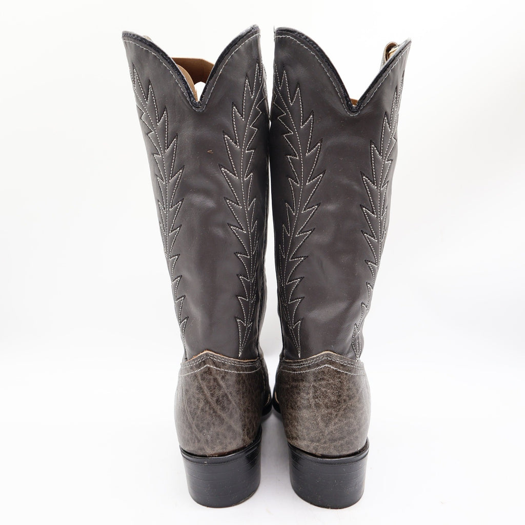 Acme 80s Western Boots Youth 3.5 D Grey Elephant Print Leather NIB 2395 Vintage - take2supply