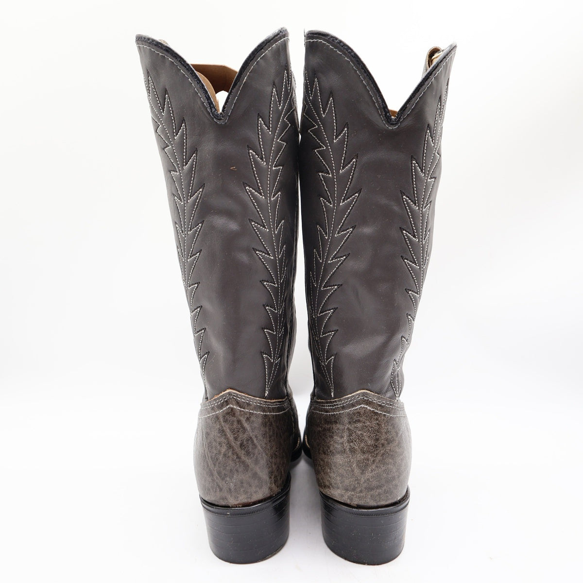 Acme 80s Western Boots Youth 3.5 D Grey Elephant Print Leather NIB 2395 Vintage - take2supply