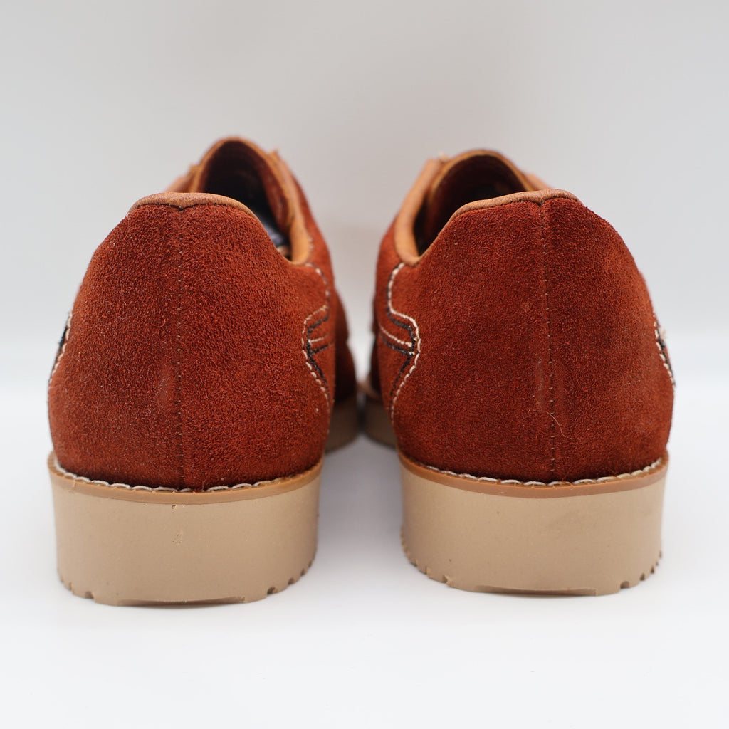 James Pepper Oxford Shoes Mens 5.5 D Vintage Rust Brown Suede Moc Toe - take2supply