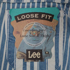 Lee Striped Denim Shorts Girls 8 Slim Vintage 90s USA Deadstock Blue White - take2supply