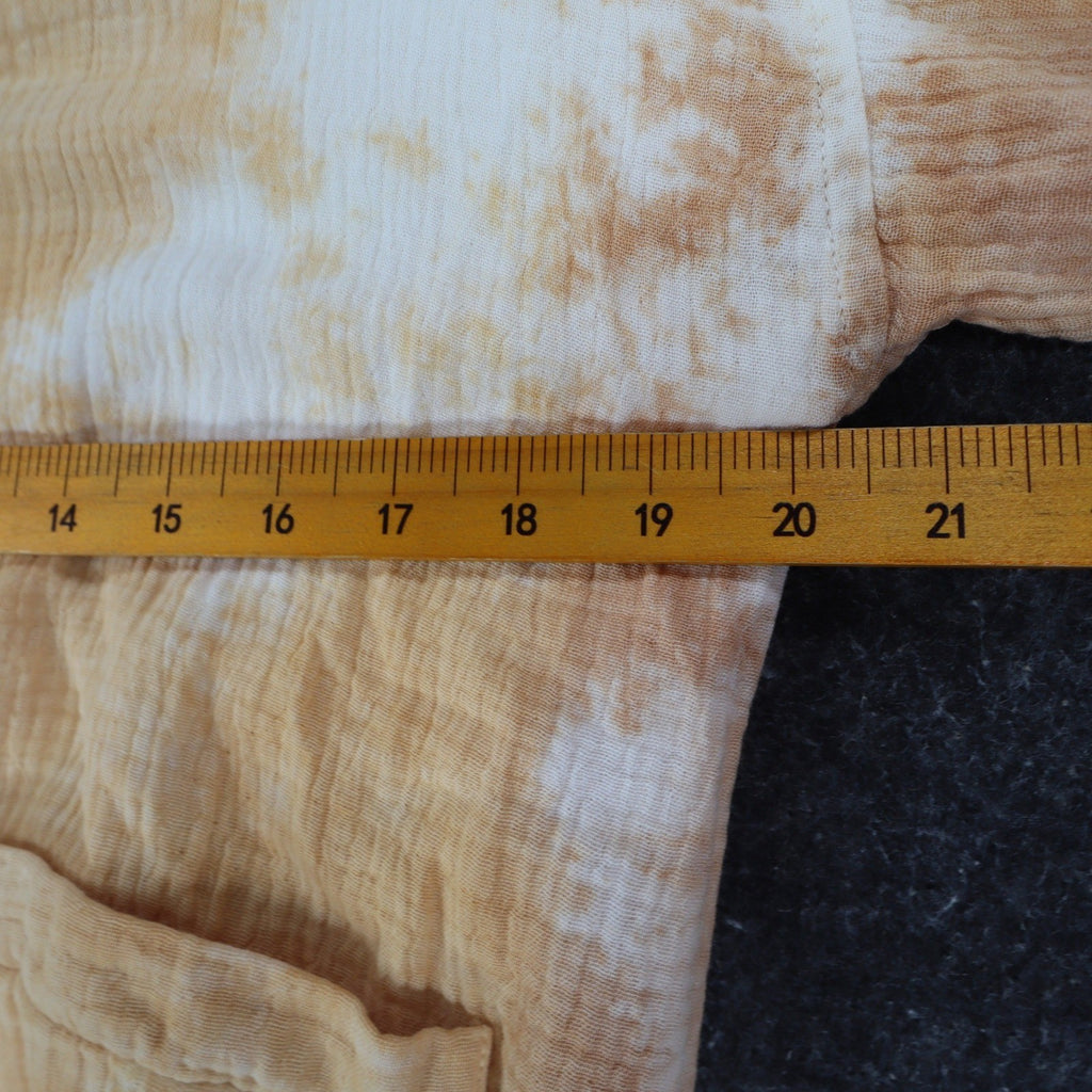 Hem & Thread Womens S Tan Cream Tie Dye Cotton Gauze Snap Bomber Jacket NWT - take2supply