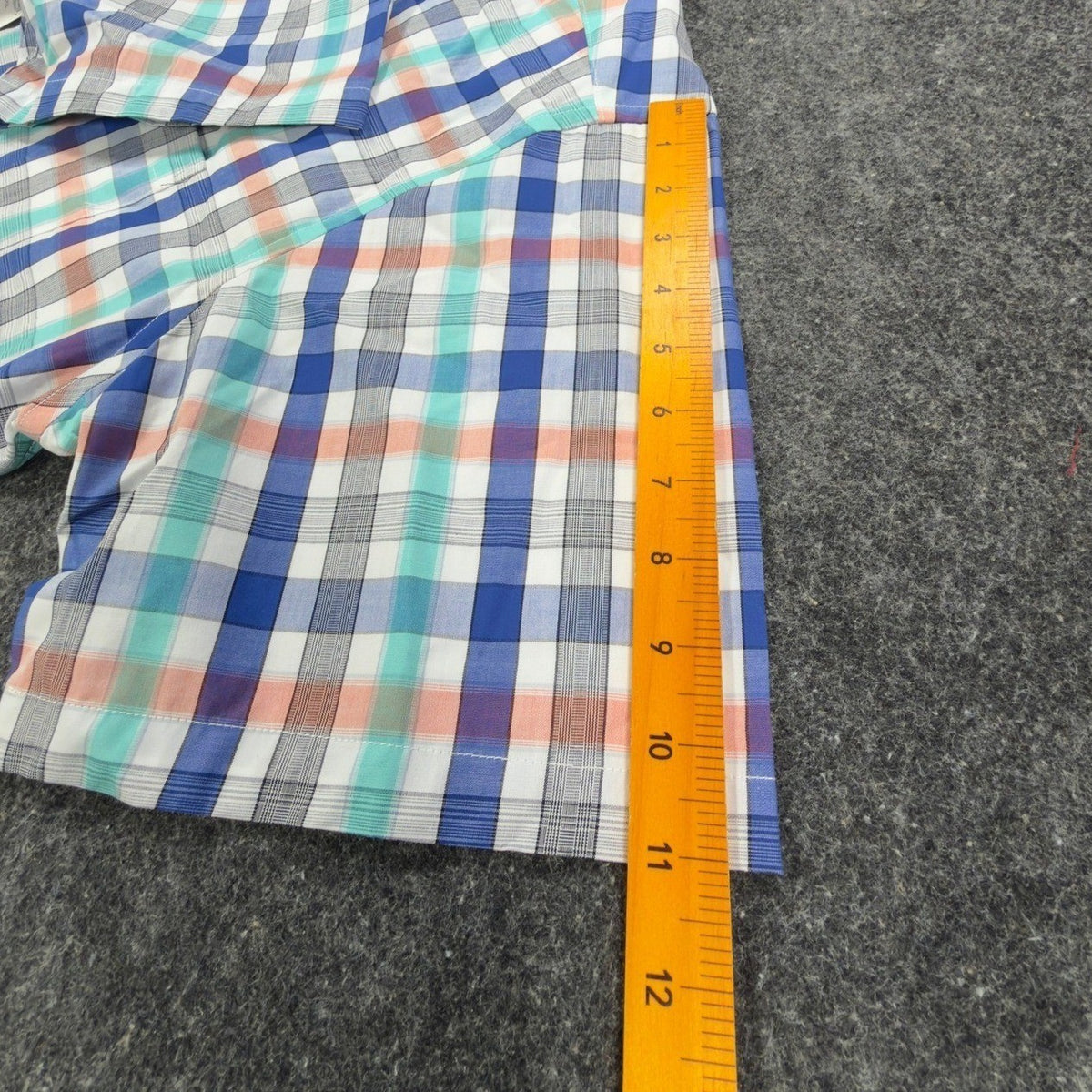 Cotton Traders Plaid Short Sleeve Button Down Men XL Royal Cotton New - take2supply