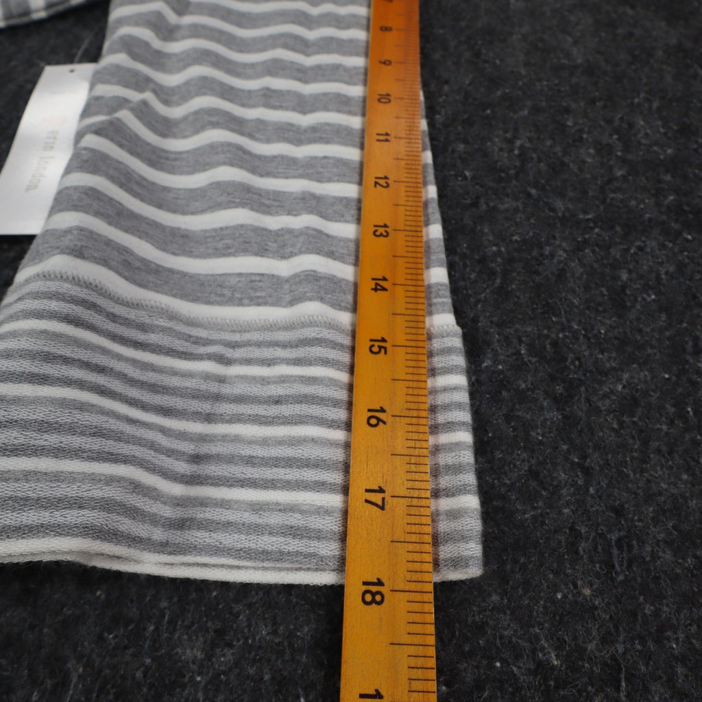 Erin London Womens M Gray White Striped Lace Up Hooded Tunic Top NWT - take2supply