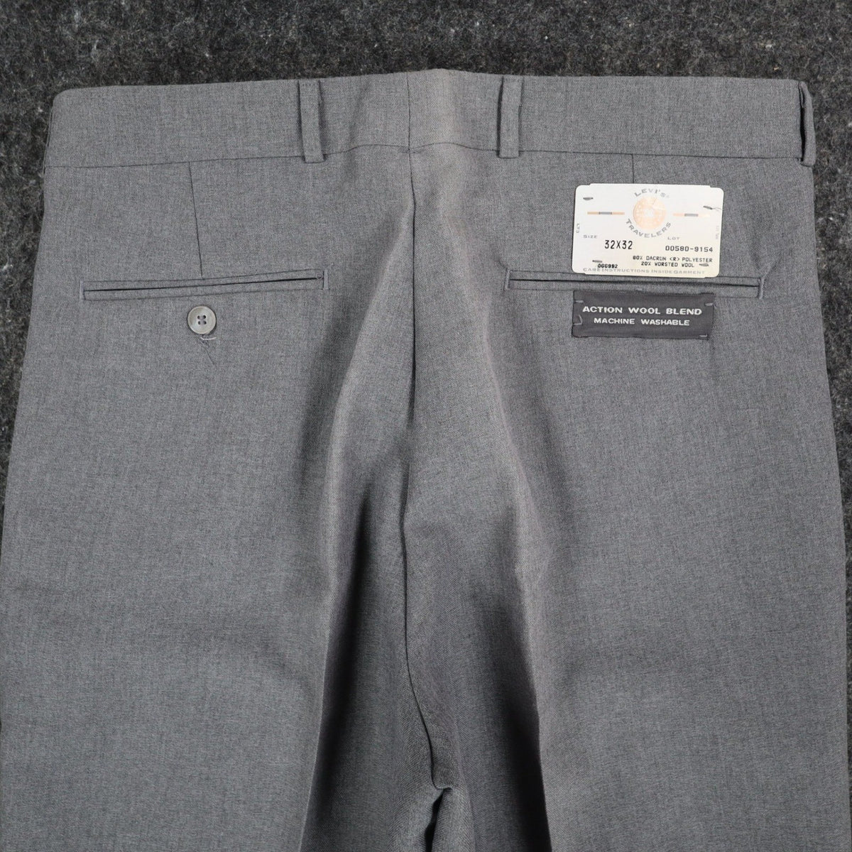 Levi's Travelers Dress Pants Mens 32x32 Vintage 80s Gray Wool Blend Pleated NWT - take2supply