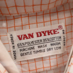 Van Dyke Grid Shirt Boys 10 Vintage Deadstock Orange White Permanent Press - take2supply