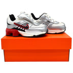 Nike Shox Turbo 8 TD Toddler 4.5C 2008 Silver Red Running Shoes 344934-101 - take2supply