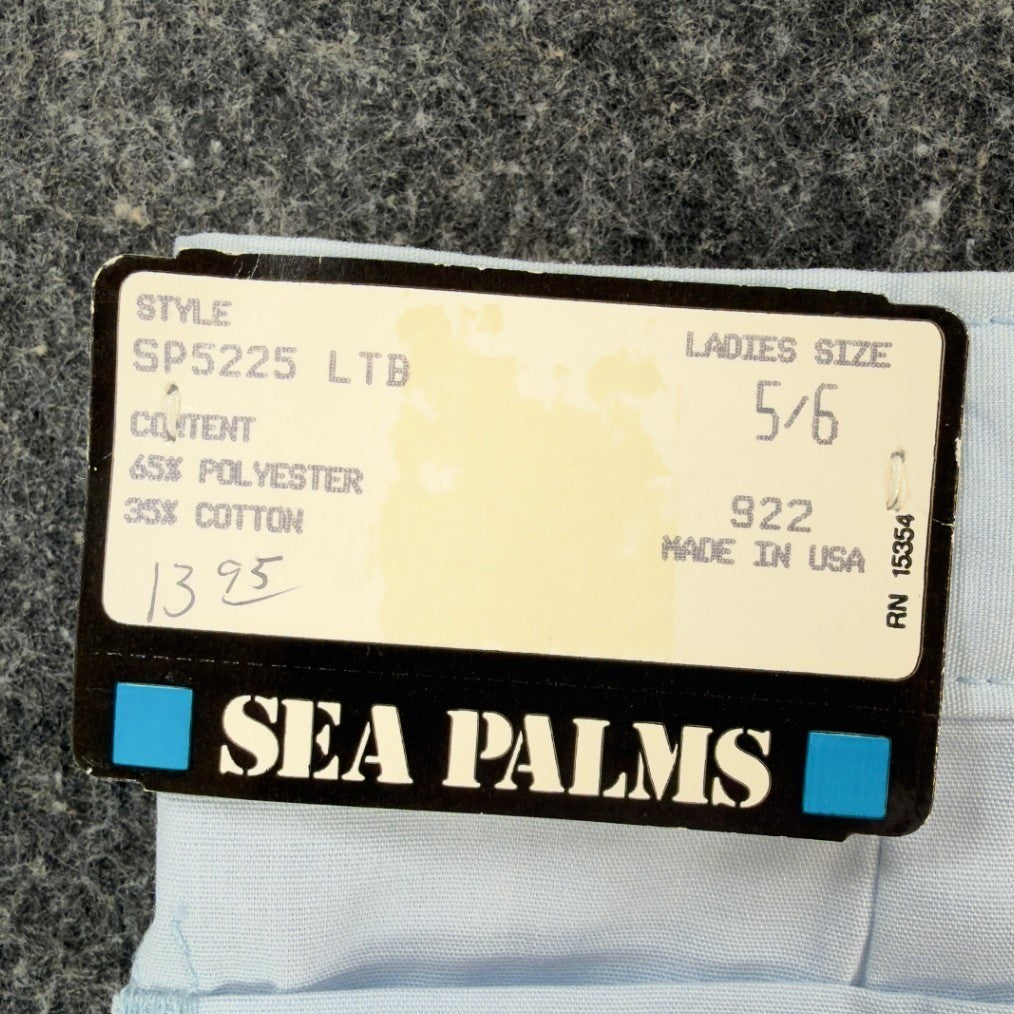Vintage Sea Palms Shorts Womens 5-6 Light Blue High Waisted USA Deadstock NWT - take2supply