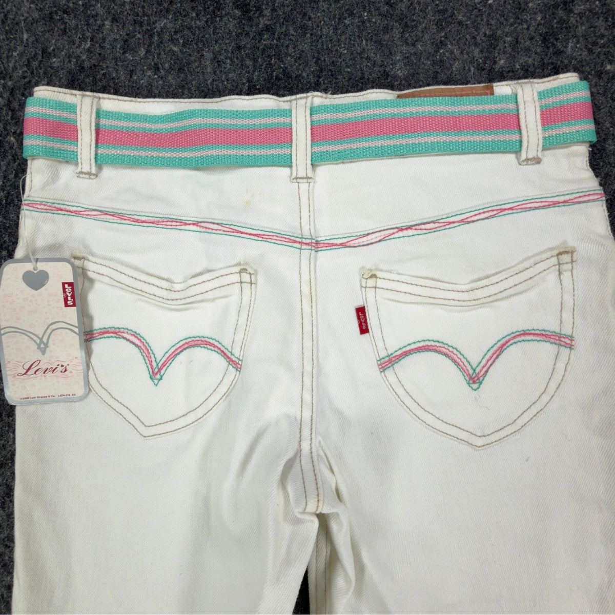 Levi's Y2K Bermuda Shorts Girls 14 White Ramie Cotton NWT C681 - take2supply