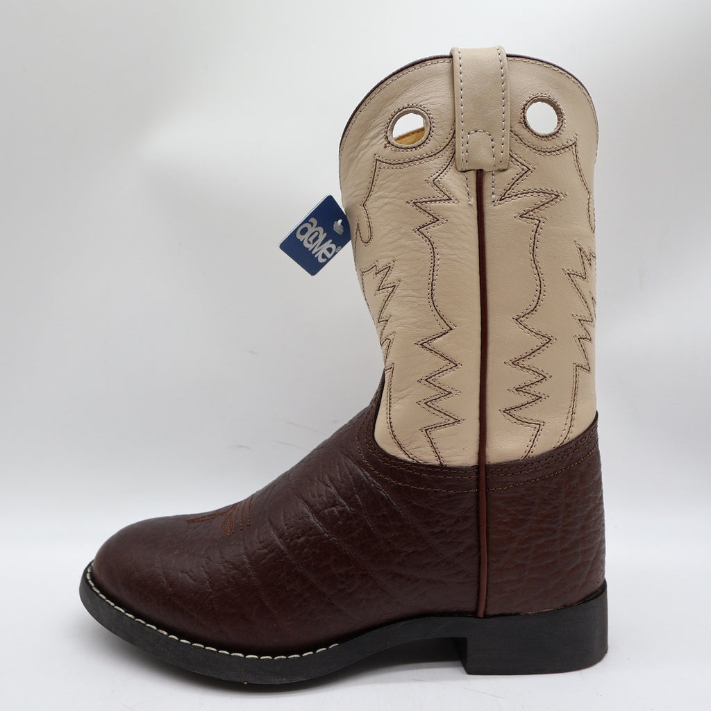 Acme Vintage Style Roper Boots Kids 3.5 Brown Bullhide Leather New NWT - take2supply