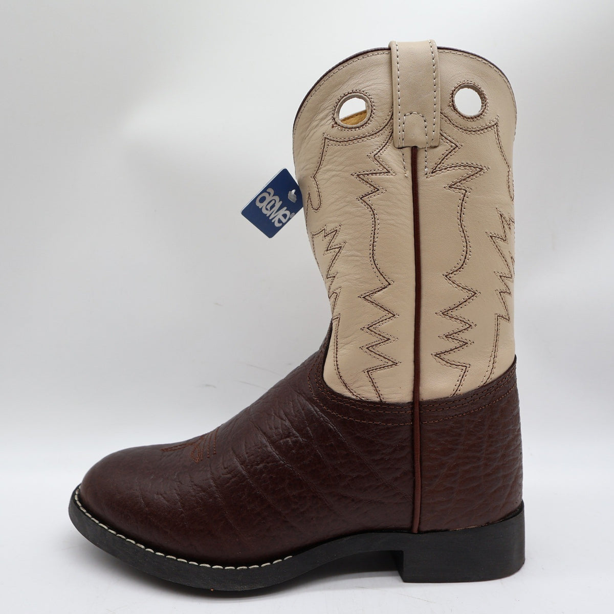 Acme Vintage Style Roper Boots Kids 3.5 Brown Bullhide Leather New NWT - take2supply