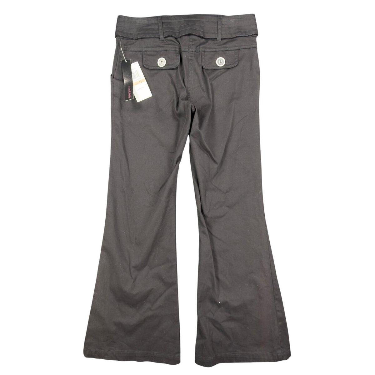 My Michelle Y2K Flare Pants Girls 12 Black Stretch Low Rise NWT Deadstock - take2supply