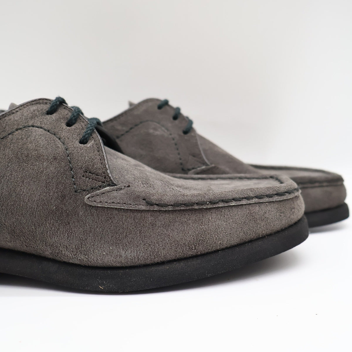 Crestline Oxford Shoes Mens 7 D Vintage Gray Suede Moc Toe Deadstock USA - take2supply