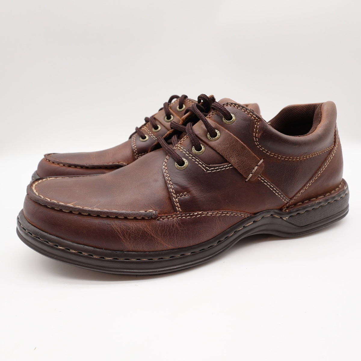 Hush Puppies Randall Mens Size 11 M Chestnut Leather Moc Toe Oxford H100551 - take2supply
