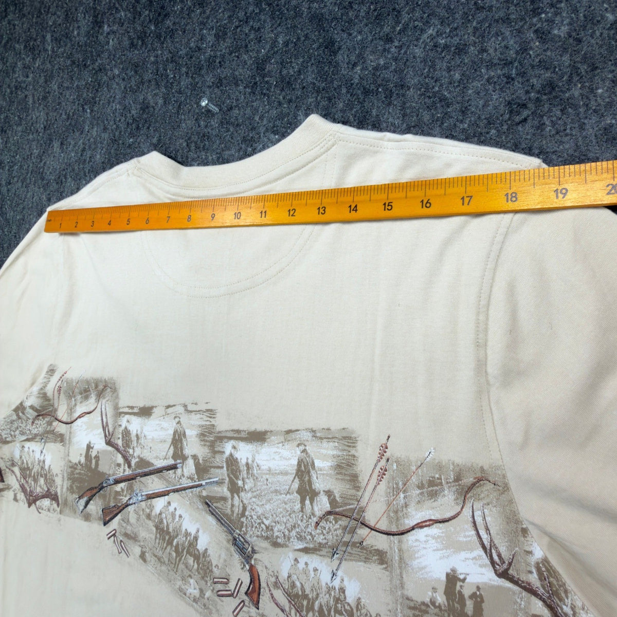 North River Henley Shirt Mens L Oyster Cotton Graphic Hunting Rifle NWT - take2supply