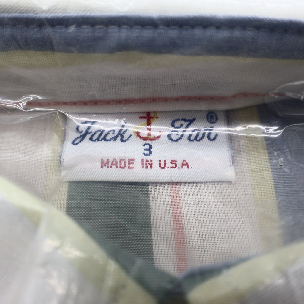 Jack Tar Shirt Boys 3T Blue Green Stripe Short Sleeve Button Down USA NWT - take2supply