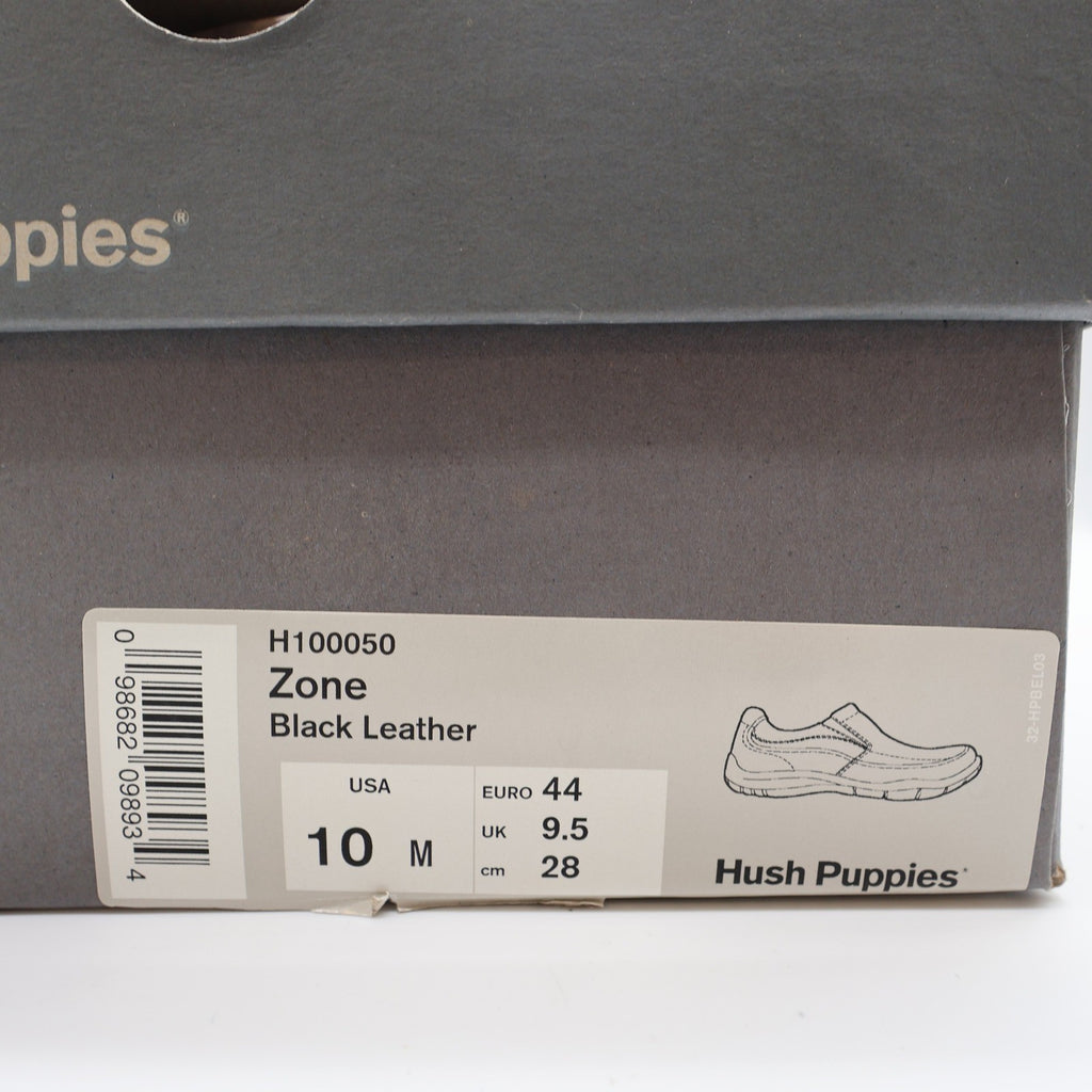 Hush Puppies Zone Slip On Loafers Mens 10 M Black Leather Comfort Shoes H100050 - take2supply