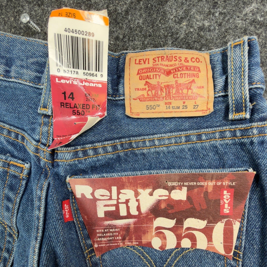 Levi's 550 Boys 14 Slim Medium Wash Cotton Relaxed Fit Vintage Y2K NWT - take2supply