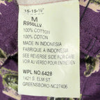 Wrangler 90s Rugged Wear Shirt Mens M Purple Cotton Leaf Print NWT R960LLV - take2supply