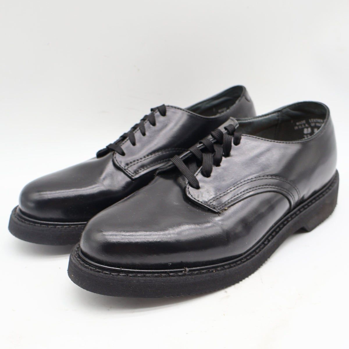 Carolina Uniform Service Oxford Mens 8.5 EE Wide Black Leather Shoes USA Made 32 - take2supply