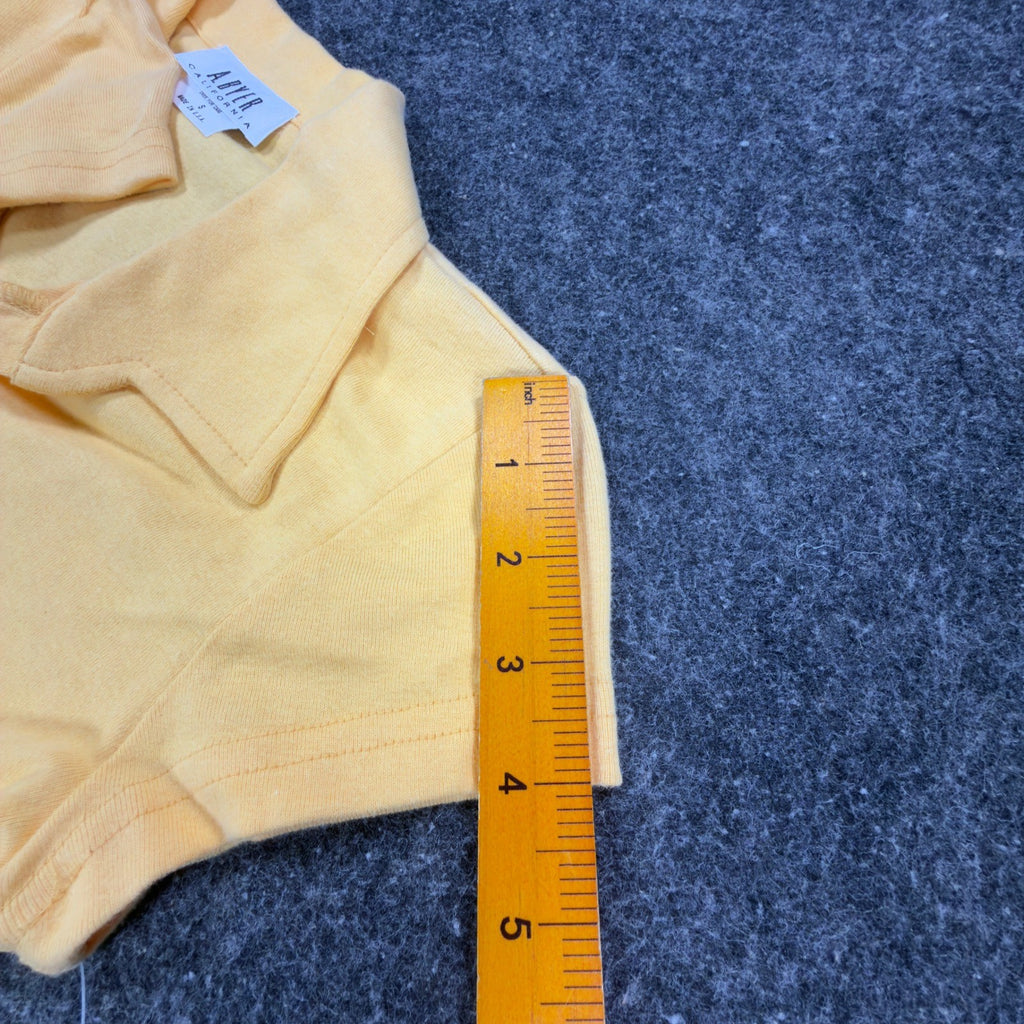A. Byer Y2K Polo Shirt Womens Small Yellow Cotton Deadstock NWT Made in USA - take2supply