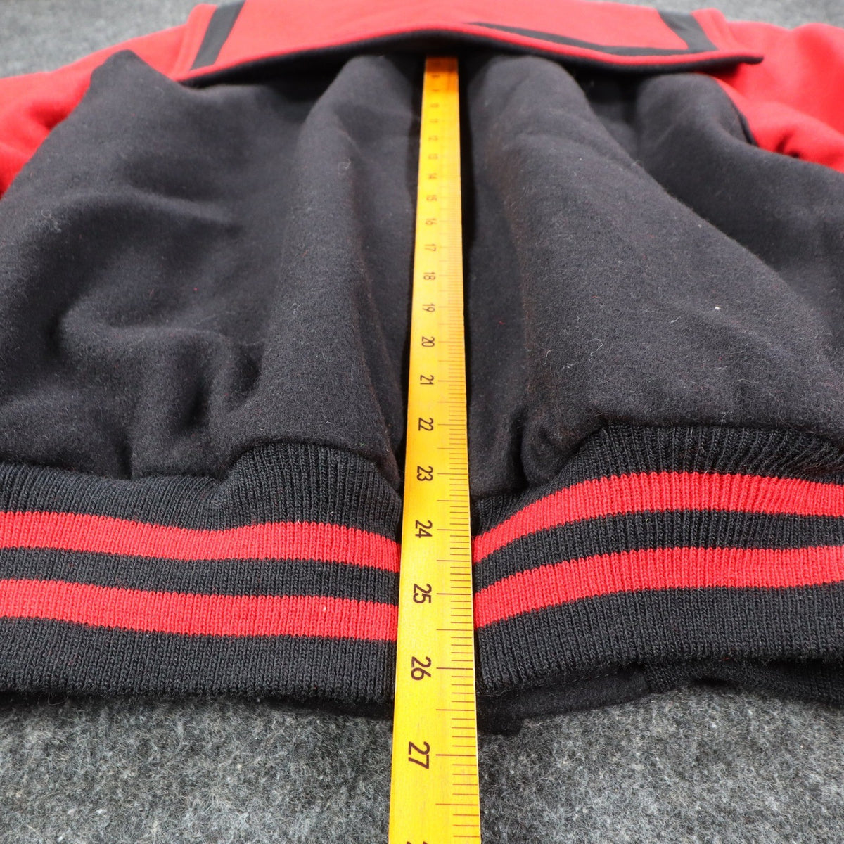 Vintage 1980s Howe Varsity Jacket Mens Large Black Red Wool USA Made