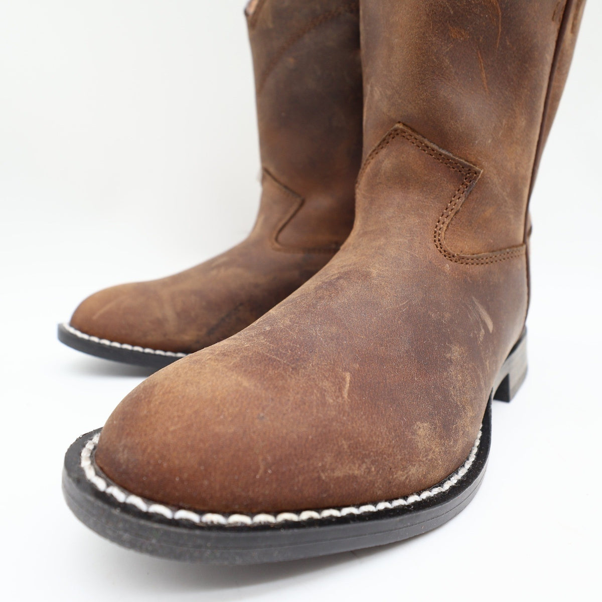 Justin Kids Western Boots 11.5 D Brown Leather 3410C NWT Deadstock New - take2supply