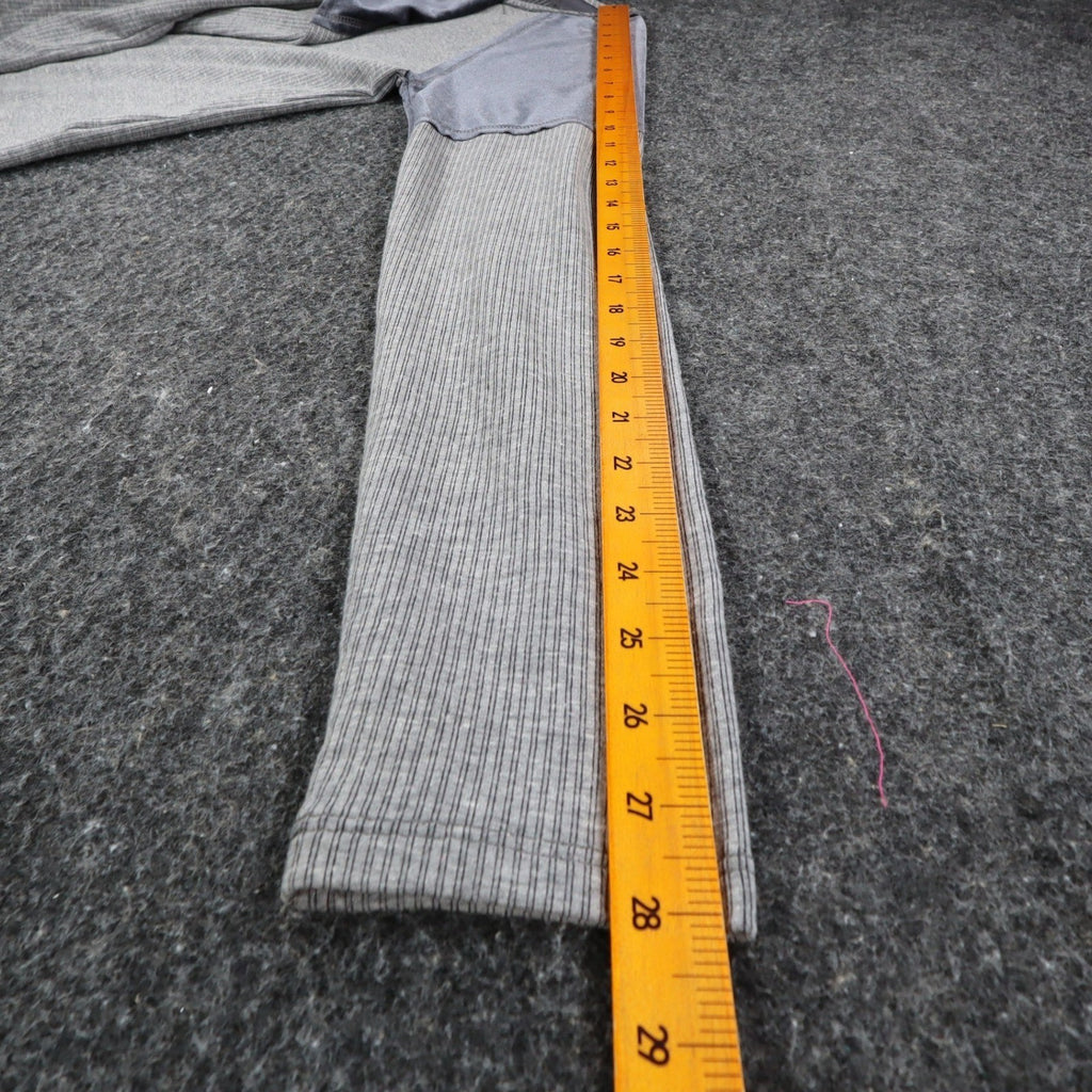 Hem & Thread Top Womens Small Gray Ribbed Velvet Raglan Sleeve Curved Hem C782 - take2supply