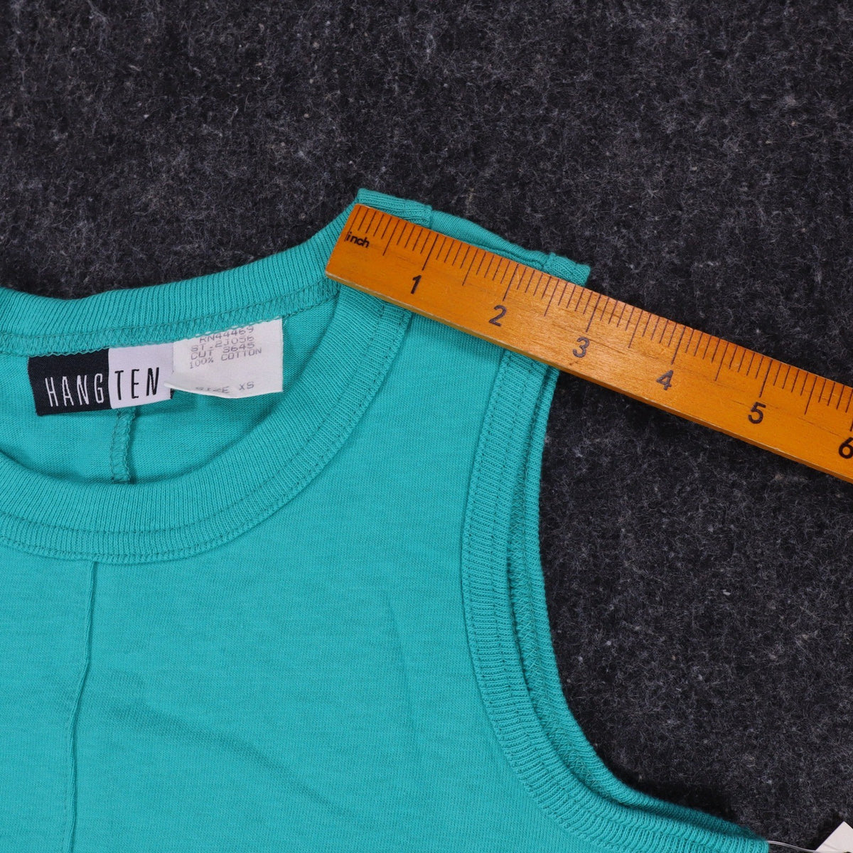 Hang Ten Tank Top Womens XS Vintage 90s Teal Cotton A-Line Sleeveless USA Made - take2supply