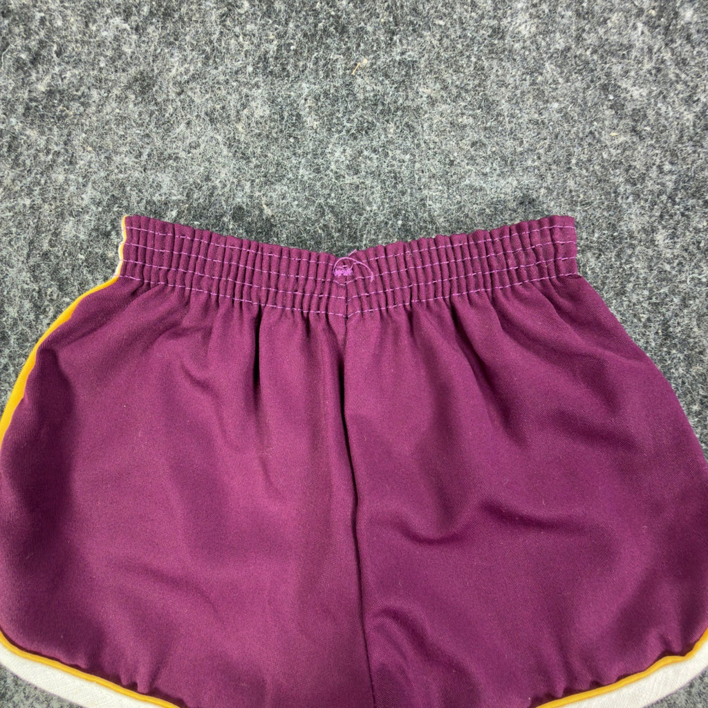 Vintage 80s Dolphin Shorts Baby 9 Months Purple Yellow White Retro Gym New - take2supply