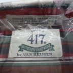 417 Van Heusen Shirt Mens Medium Plaid Button Down Cotton Blend New Packaged - take2supply
