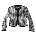 Larry Levine Houndstooth Jacket Womens Size S Black Cream Zip Pockets NWT - take2supply