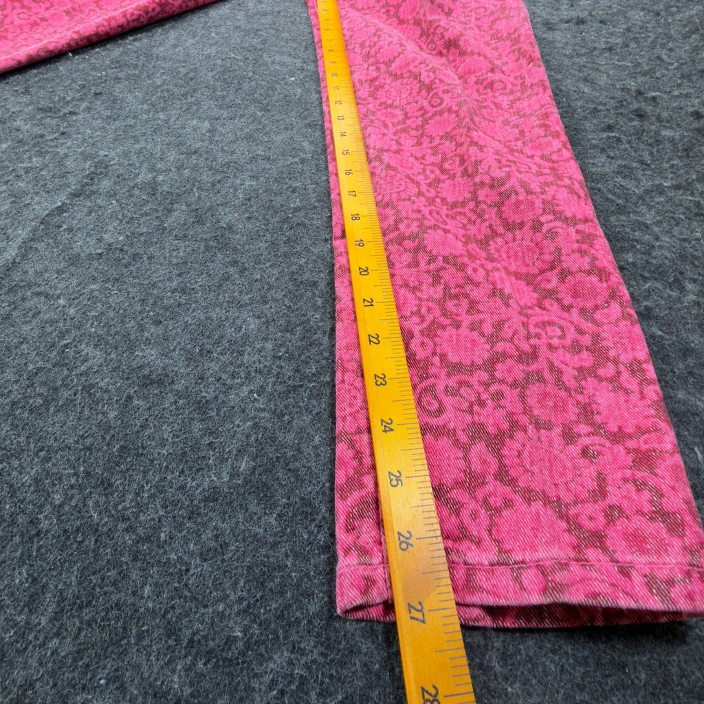 Lee Vintage 80s Floral Pants Girls 12 Magenta Pink Cotton High Waist NWT USA - take2supply