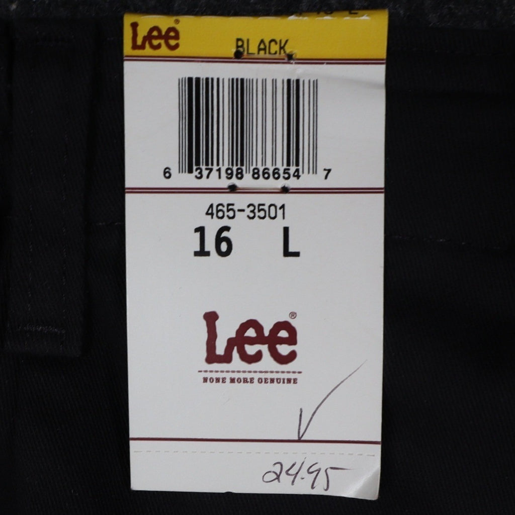 Lee Tapered Leg Pants Womens 16 L Black Smart Fabric Side Elastic Pleated C863 - take2supply