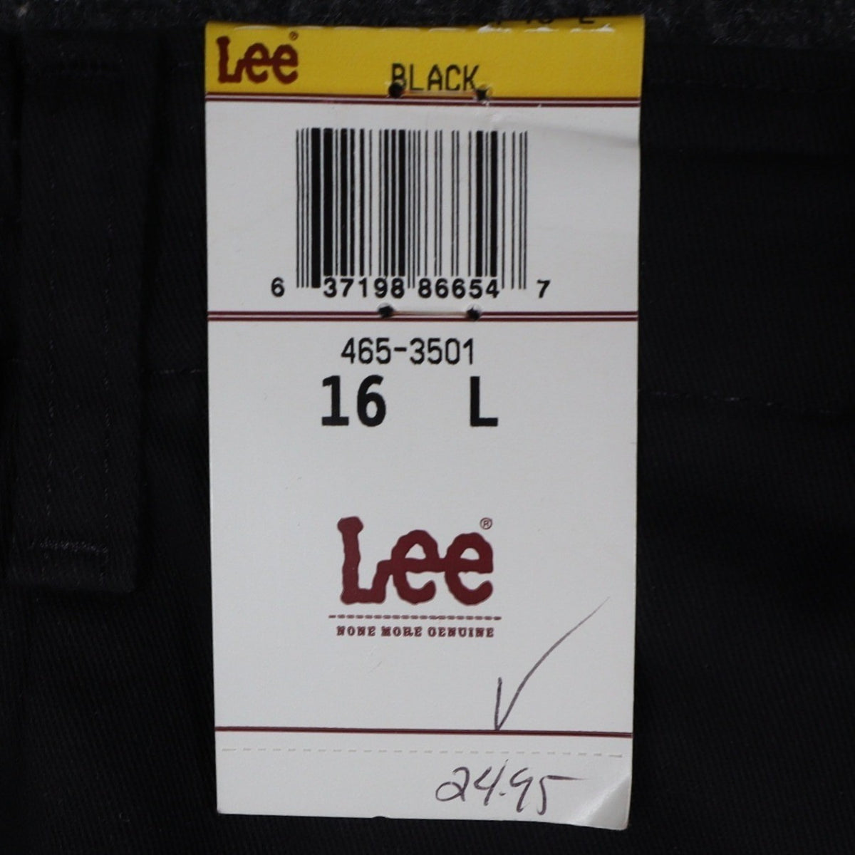 Lee Tapered Leg Pants Womens 16 L Black Smart Fabric Side Elastic Pleated C863 - take2supply