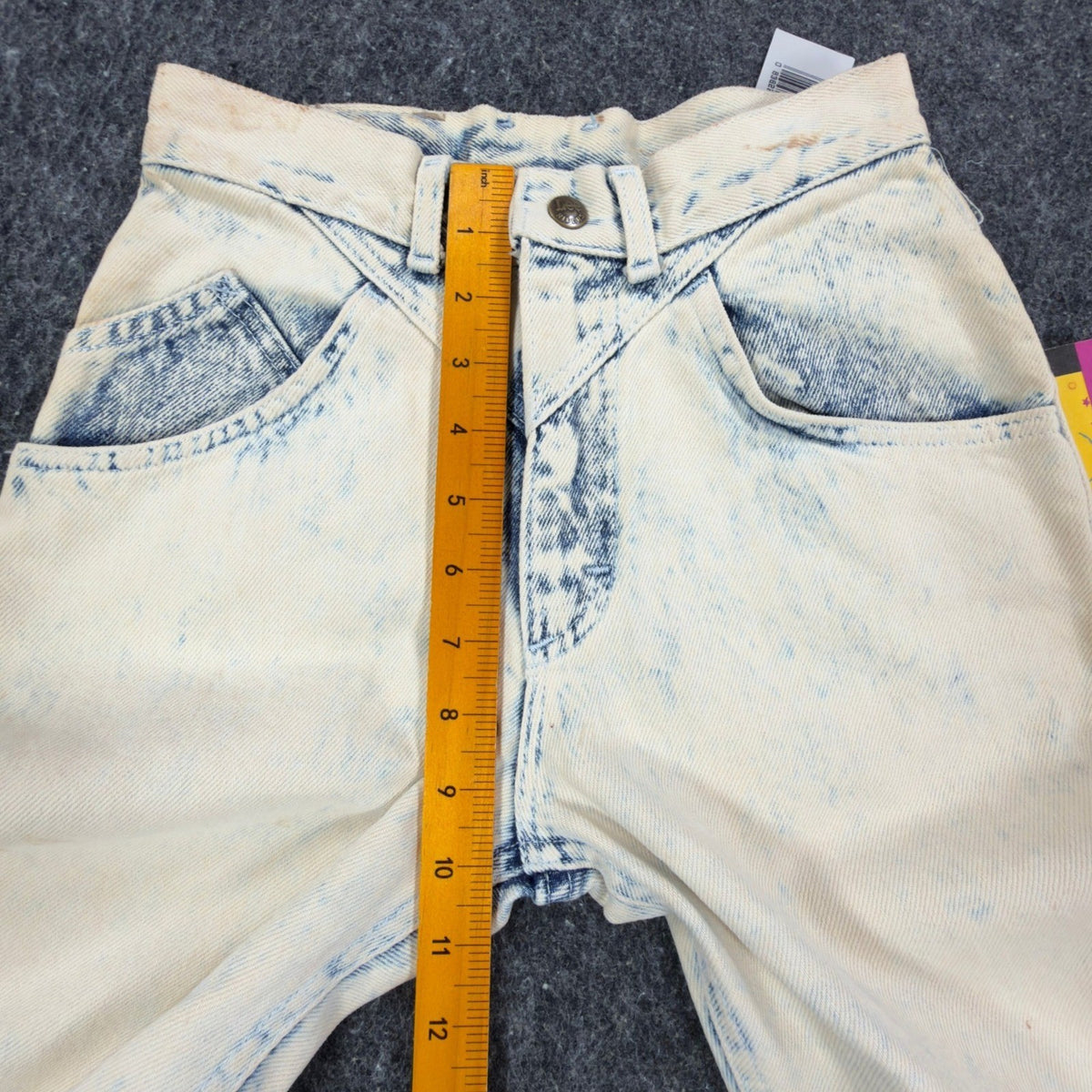 Lee 80s Vintage Marin Riders Jeans Girls 12 Acid Wash Yellow NWT C508 - take2supply