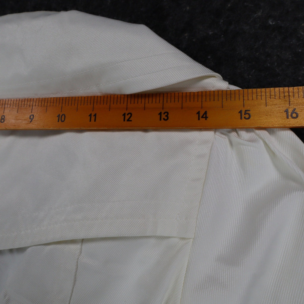 Takara Trench Coat Womens M White Belted Double Breasted Smocked NOS NWT - take2supply