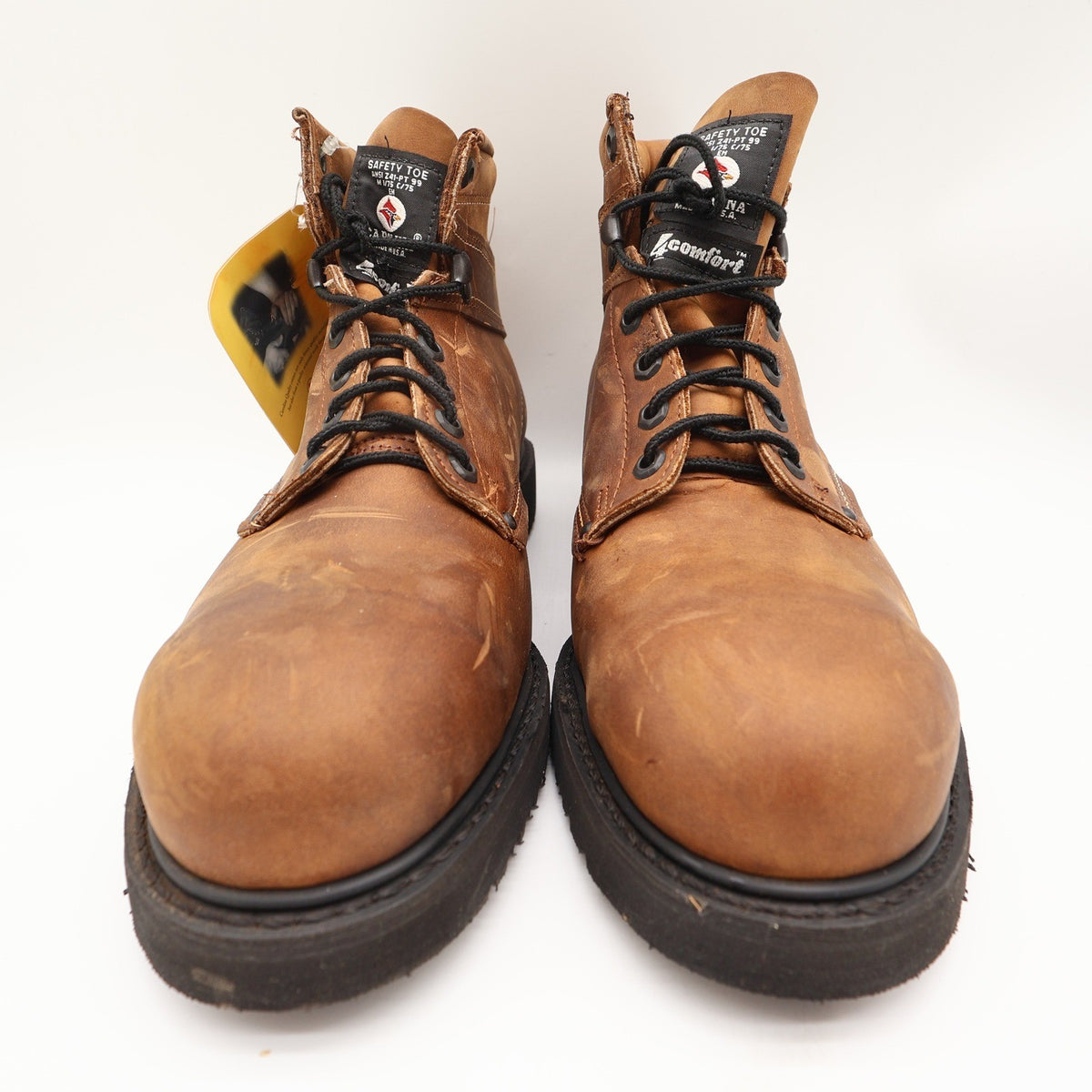 Carolina 6" Steel Toe Work Boots Mens 13 D Brown Leather Made in USA NWT - take2supply