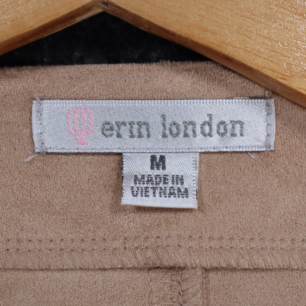 Erin London Open Front Jacket Medium NWT Sand Faux Suede Laser Cut Eyelet C1085 - take2supply