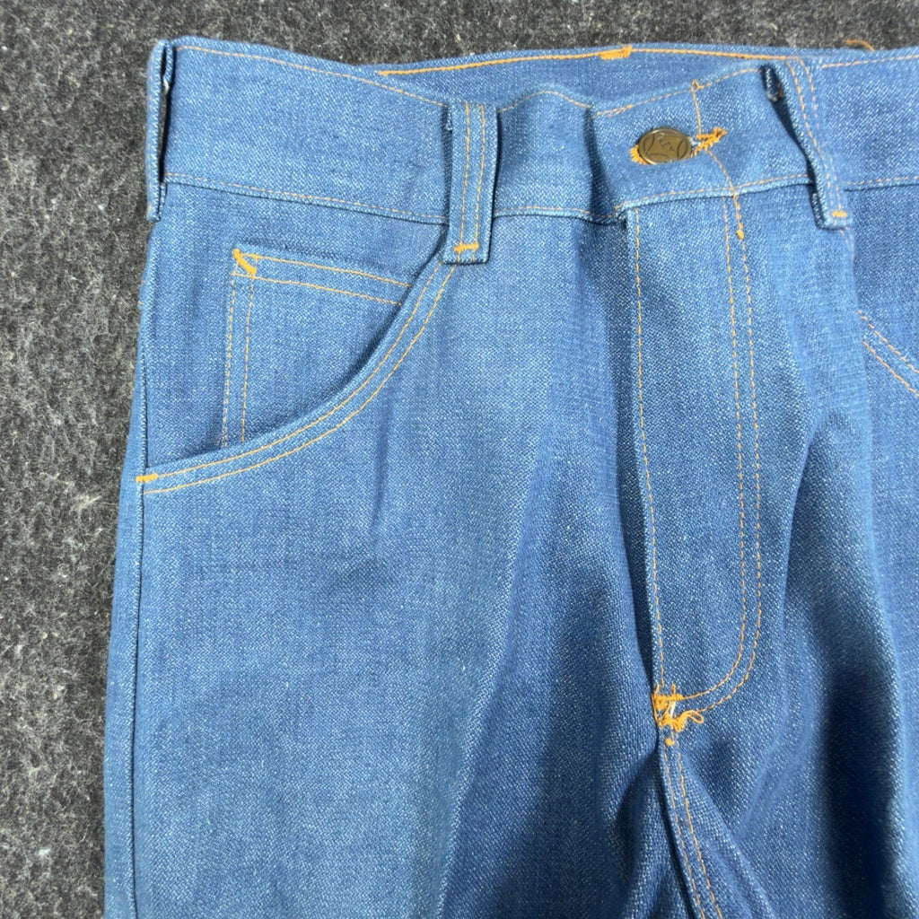 Key Jeans Vintage 70s Denim Pants Dept 27 Blue Cotton Deadstock NEW - take2supply