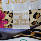 Jordan Top Womens Small Vintage 90s Novelty Print Leopard Chain Link SS NWT - take2supply