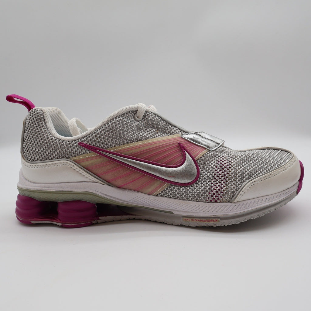 Nike Shox Zipsister+ II Womens 7 Running Shoes White Magenta Silver 366198-101 - take2supply