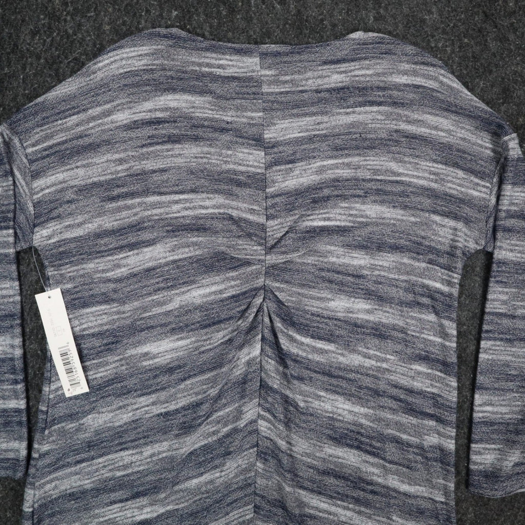 Tribal Top Womens Small New Ink Blue Space Dye Back Pleat Long Sleeve Knit C1101 - take2supply