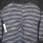 Tribal Top Womens Small New Ink Blue Space Dye Back Pleat Long Sleeve Knit C1101 - take2supply