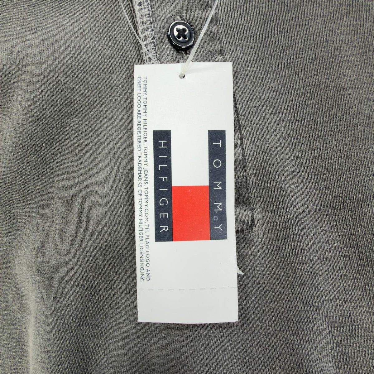 Tommy Hilfiger Y2K Henley Shirt Boy L Gray Cotton Long Sleeve NWT C467 - take2supply