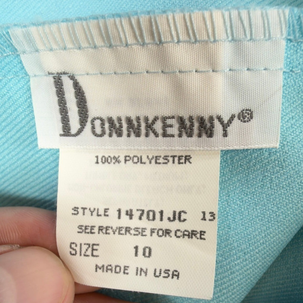 Donnkenny Vintage Pants Girls Size 10 Blue Straight Leg Stretch Made in USA NWT - take2supply