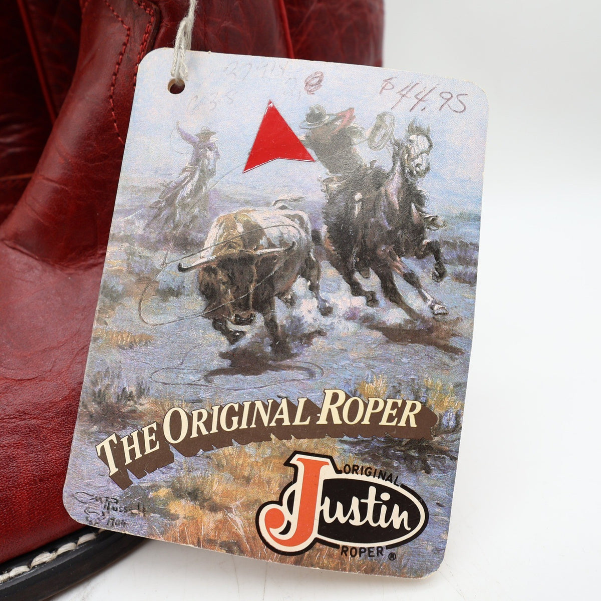 Justin Original Roper Boots Kids 2 Red Leather Deadstock NWT 3791Y - take2supply